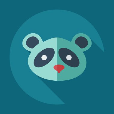 Düz modern tasarımı ile gölge simgeler pandalar