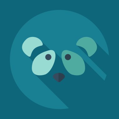 Düz modern tasarımı ile gölge simgeler pandalar