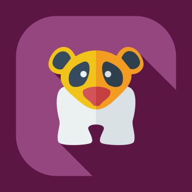 Düz modern tasarımı ile gölge simgeler pandalar