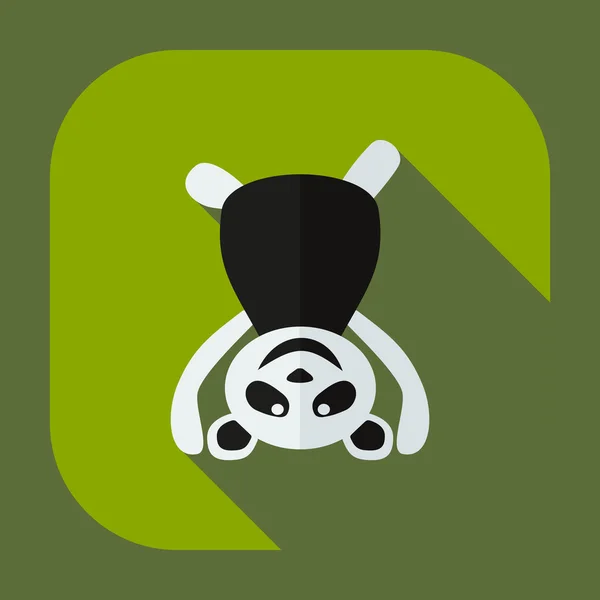 Plat modern design met schaduw pictogrammen panda atleet — Stockvector