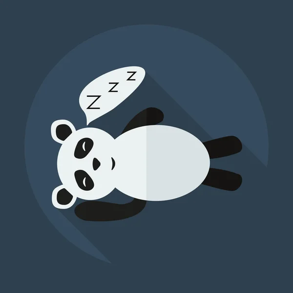 Flat modern design with shadow icons panda sleeps — Stock Vector