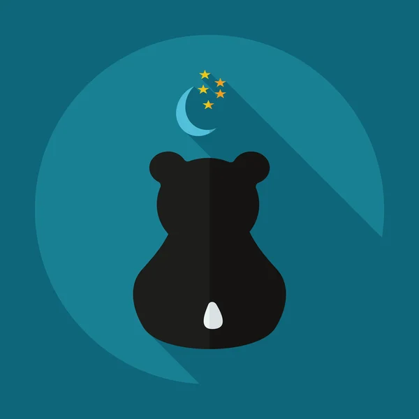 Flat modern design with shadow icons panda love