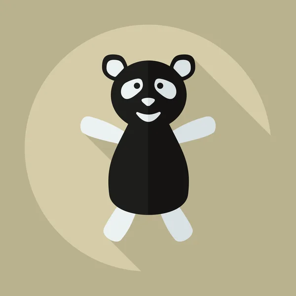 Diseño moderno plano con iconos de sombra panda atleta — Archivo Imágenes Vectoriales