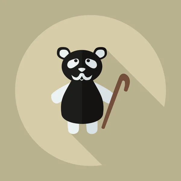 Mieszkanie nowocześnie z cień ikony panda stary człowiek — Wektor stockowy