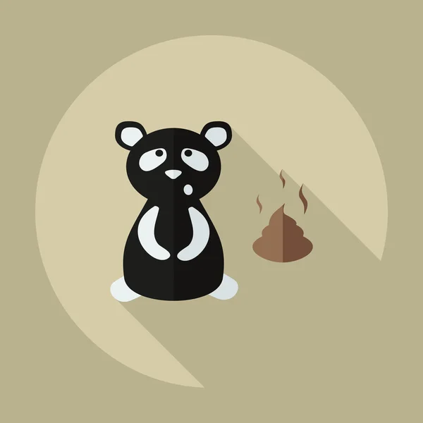 Flat modern design with shadow icons panda turd