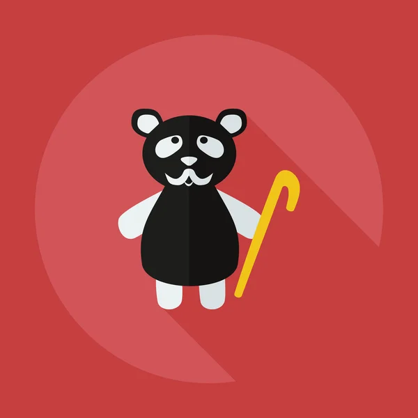 Diseño moderno plano con iconos de sombra panda anciano — Archivo Imágenes Vectoriales