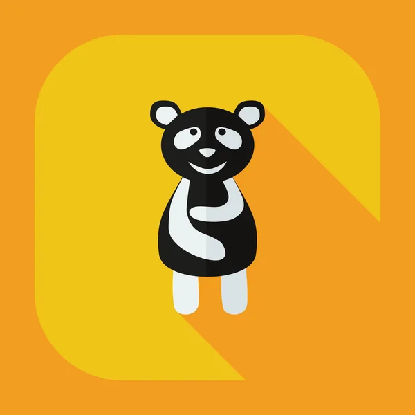 Flaches modernes Design mit Schatten-Ikonen Panda ist krank — Stockvektor