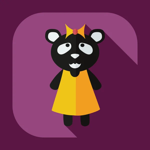 Diseño moderno plano con iconos de sombra chica panda — Archivo Imágenes Vectoriales