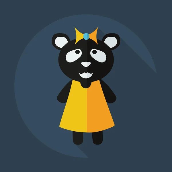 Plochá moderní design s stín ikony panda dívka — Stockový vektor