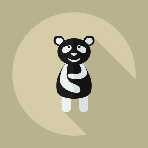 Flaches modernes Design mit Schatten-Ikonen Panda ist krank — Stockvektor