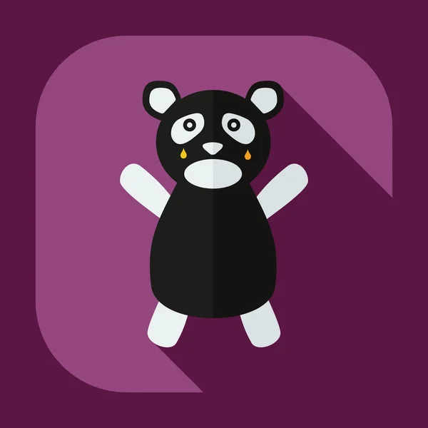 Plochá moderní design s stín ikony panda pláč — Stockový vektor