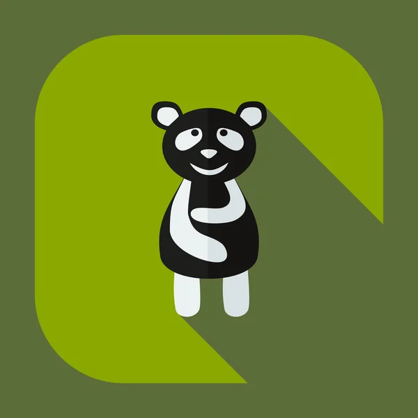 Plochá moderní design s stín ikony panda je nemocný — Stockový vektor