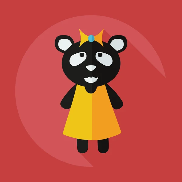 Projeto moderno plano com ícones de sombra menina panda — Vetor de Stock