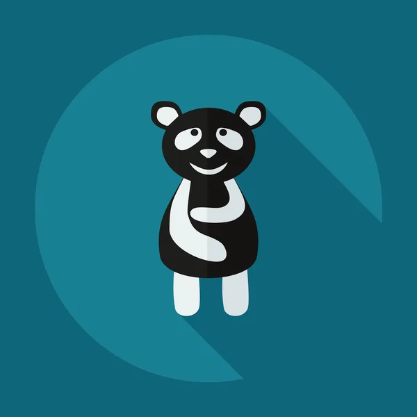Diseño moderno plano con iconos de sombra panda está enfermo — Vector de stock
