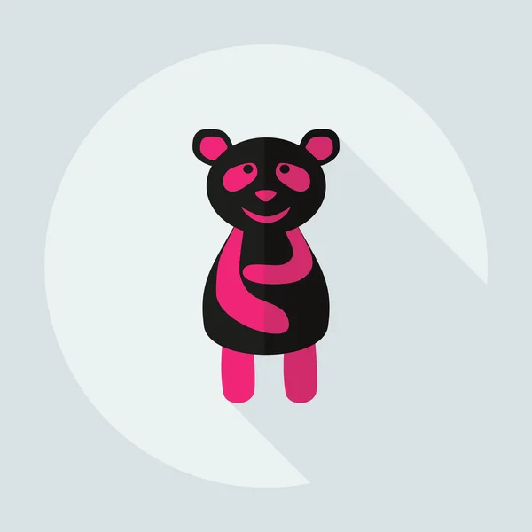 Plat modern design met schaduw pictogrammen panda is ziek — Stockvector