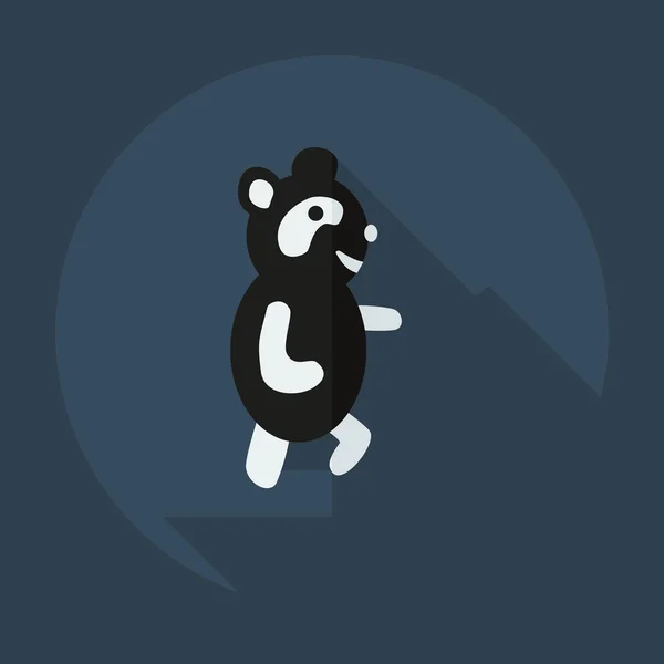 Diseño moderno plano con iconos de sombra panda atleta — Archivo Imágenes Vectoriales