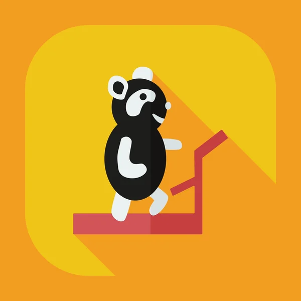 Flaches modernes Design mit Schatten-Ikonen Panda-Athlet — Stockvektor