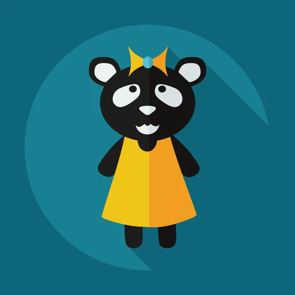 Diseño moderno plano con iconos de sombra chica panda — Archivo Imágenes Vectoriales