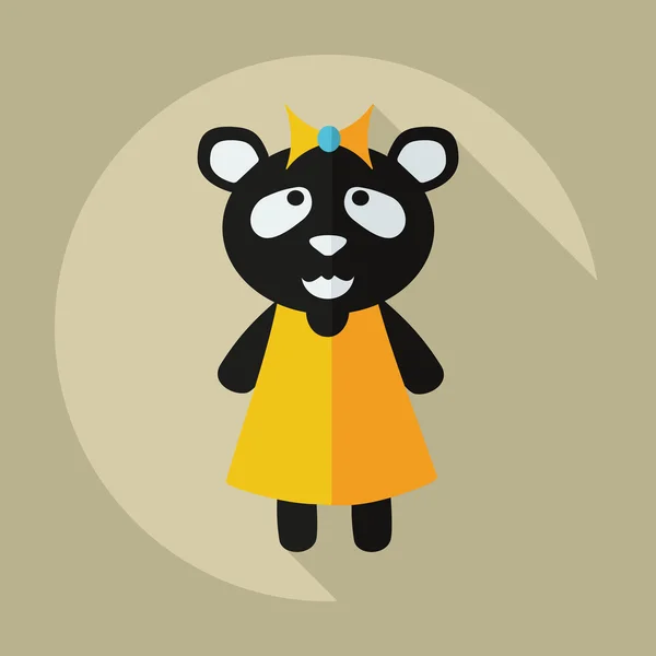 Diseño moderno plano con iconos de sombra chica panda — Archivo Imágenes Vectoriales