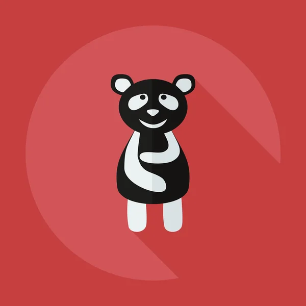 Diseño moderno plano con iconos de sombra panda está enfermo — Vector de stock