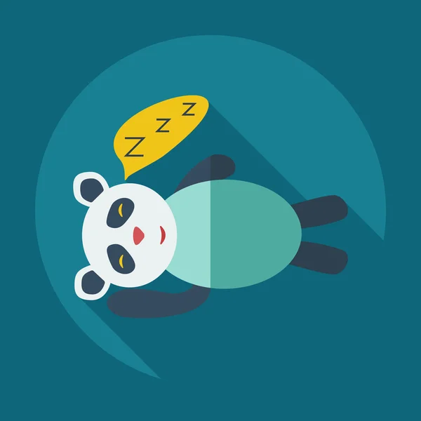 Plochá moderní design s stín ikony panda spí — Stockový vektor