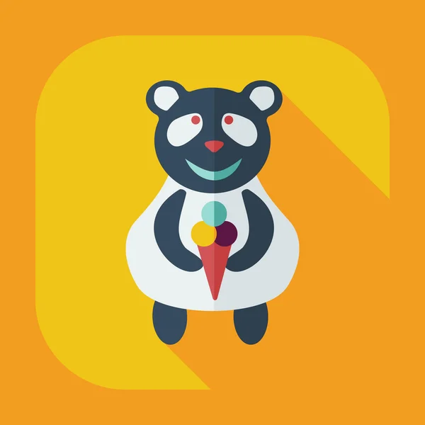 Diseño moderno plano con iconos de sombra comer panda — Archivo Imágenes Vectoriales