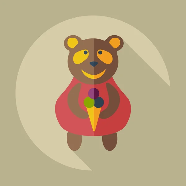 Diseño moderno plano con iconos de sombra comer panda — Vector de stock