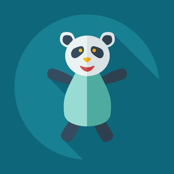 Mieszkanie nowocześnie z cień ikony panda lekkoatletka — Wektor stockowy