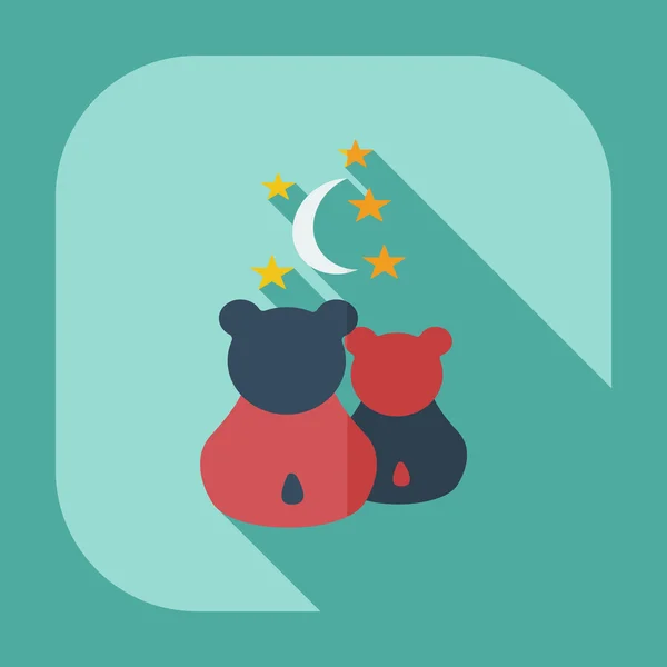 Flat modern design with shadow icons panda love