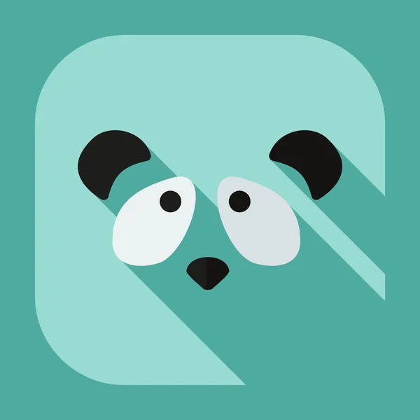 Diseño moderno plano con iconos de sombra pandas — Vector de stock