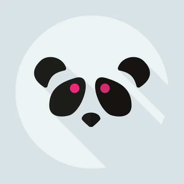 Design moderne plat avec des icônes d'ombre pandas — Image vectorielle