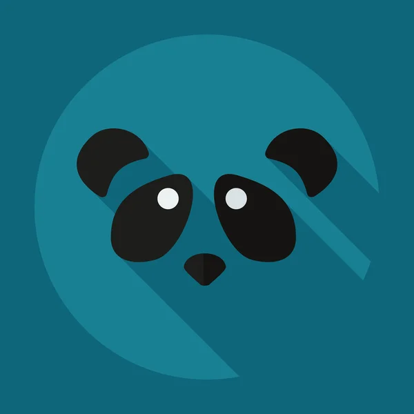 Design moderne plat avec des icônes d'ombre pandas — Image vectorielle