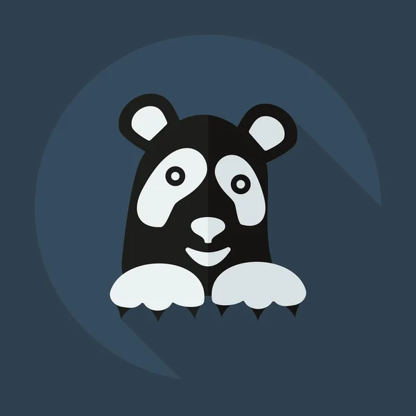 Diseño moderno plano con iconos de sombra pandas — Vector de stock