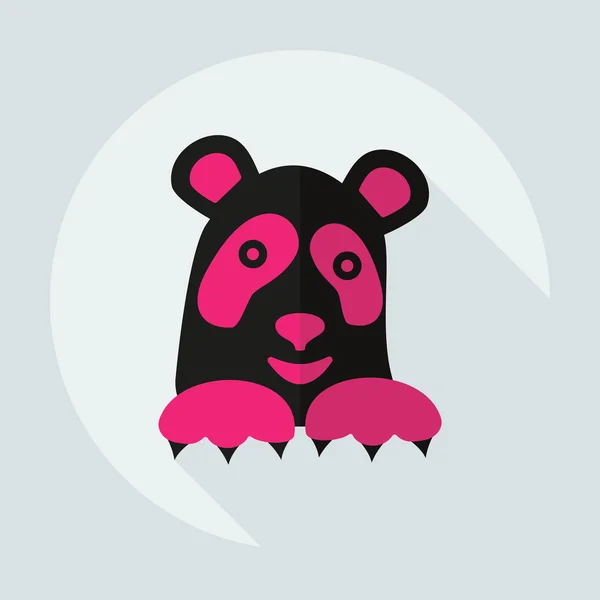 Diseño moderno plano con iconos de sombra pandas — Archivo Imágenes Vectoriales