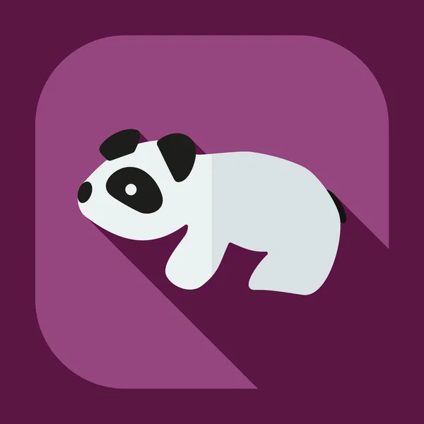 Diseño moderno plano con iconos de sombra pandas — Vector de stock