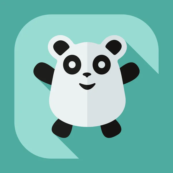 Düz modern tasarımı ile gölge simgeler pandalar — Stok Vektör