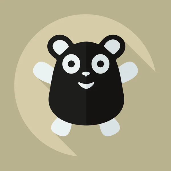 Diseño moderno plano con iconos de sombra pandas — Vector de stock