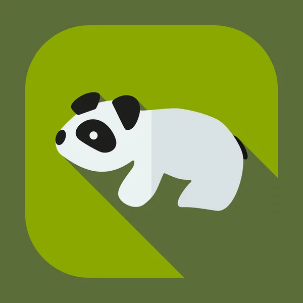 Diseño moderno plano con iconos de sombra pandas — Vector de stock