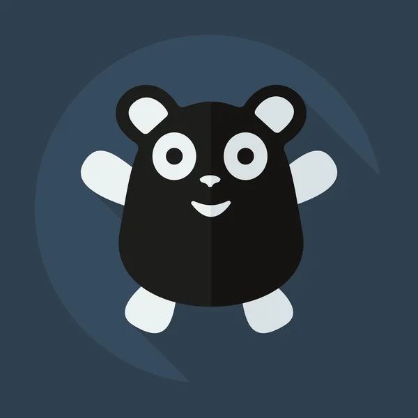 Diseño moderno plano con iconos de sombra pandas — Vector de stock