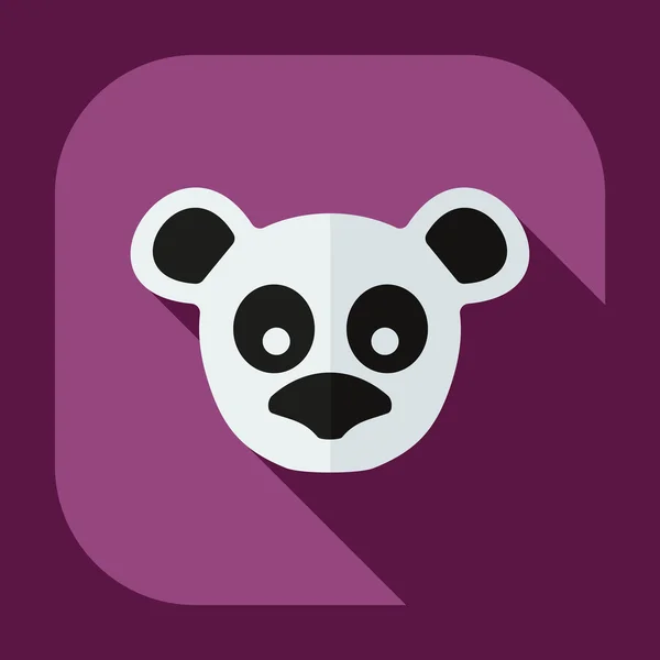 Flaches modernes Design mit Schatten-Ikonen Pandas — Stockvektor