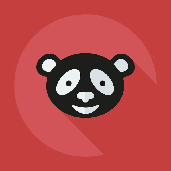 Design moderne plat avec des icônes d'ombre pandas — Image vectorielle
