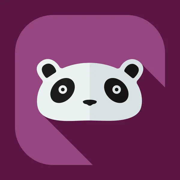 Design moderno piatto con icone ombra panda — Vettoriale Stock