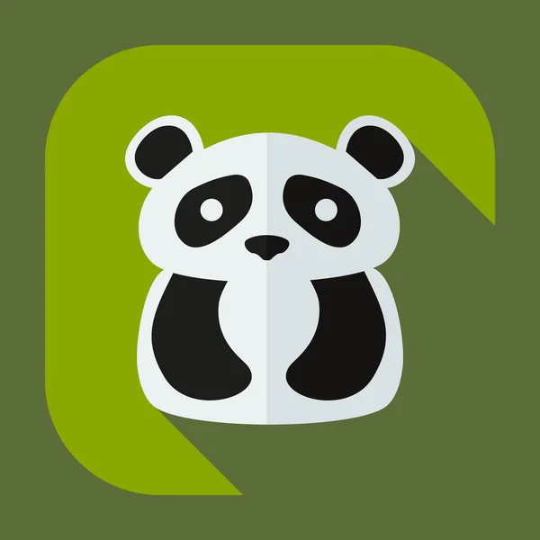 Design moderno piatto con icone ombra panda — Vettoriale Stock