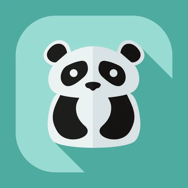 Design moderne plat avec des icônes d'ombre pandas — Image vectorielle