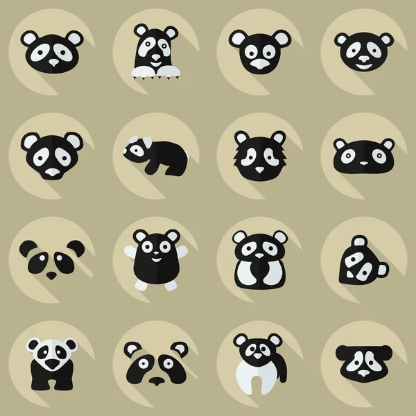 Επίπεδη έννοια, σετ μοντέρνο σχεδιασμό με σκιά pandas — Διανυσματικό Αρχείο