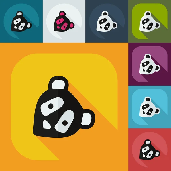 Diseño moderno plano con iconos de sombra pandas — Vector de stock