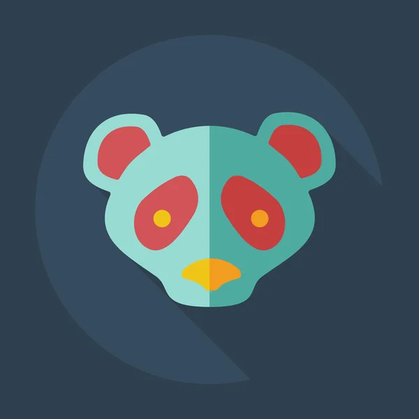 Diseño moderno plano con iconos de sombra pandas — Vector de stock