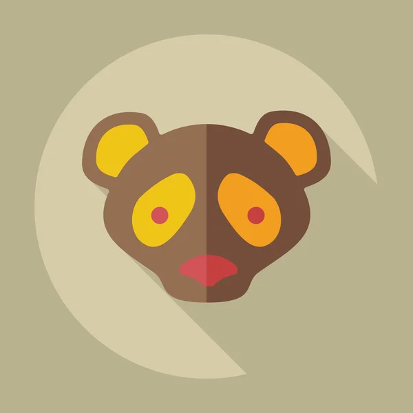 Diseño moderno plano con iconos de sombra pandas — Vector de stock