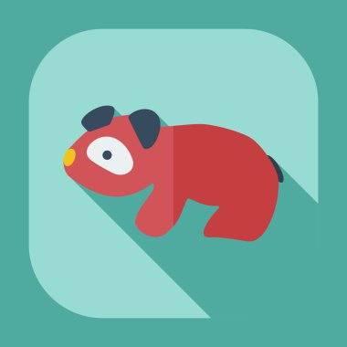 Düz modern tasarımı ile gölge simgeler pandalar