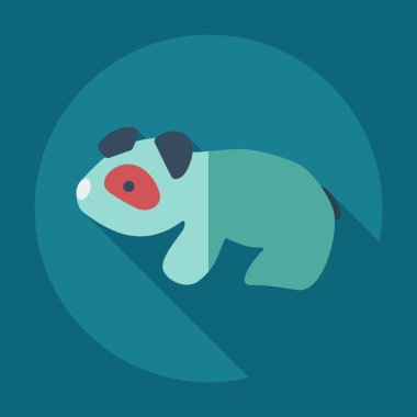 Düz modern tasarımı ile gölge simgeler pandalar